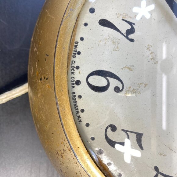 Vintage Working UNITED CLOCK CORP Brooklyn ny, U.S.A Watch Mid Century Wall Cloc - Picture 4 of 10